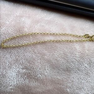14k mini Rolo solid Gold Chain Bracelet size 7